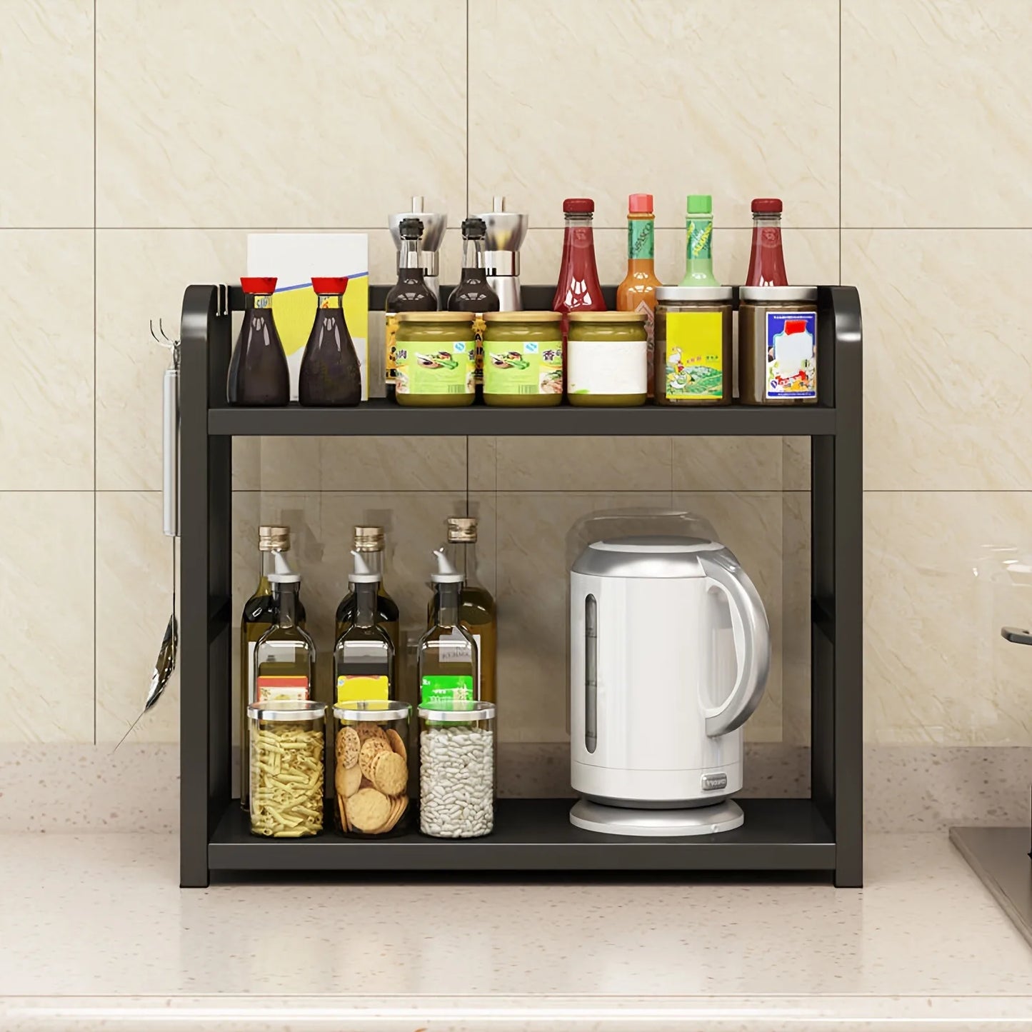 Stylish 2-Layer Kitchen Space-Saving Rack